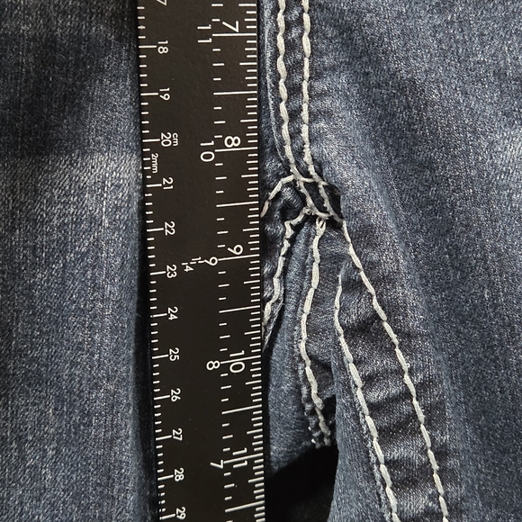 Maurices Bootcut Thick Stitch Embellished Jeans Sz 14 REG Y2K Distressed Bling - Picture 15 of 16